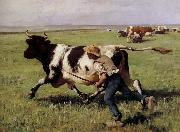 Francois-Marius Granet La Vache echappee oil